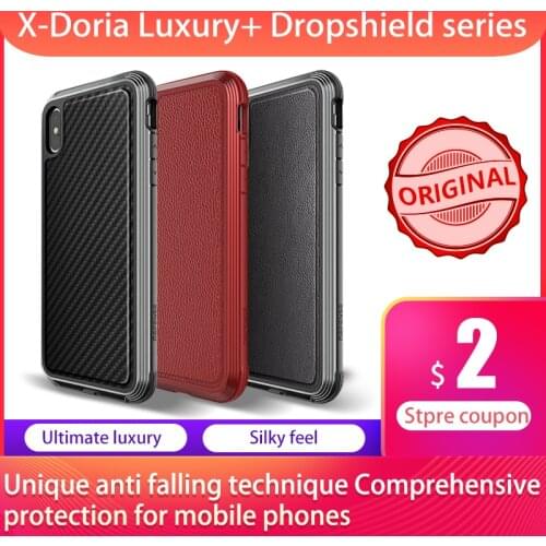 X-Doria Defense Lux Dropshield Case For iPhone X XR XS Max Military Grade Drop Tested Case For iPhone XR XS Max Aluminum Cover