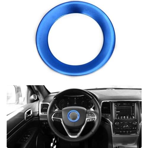 Auto Steering Wheel Decoration Ring Trim for Jeep Cherokee 2014-2016 Blue 1PCS