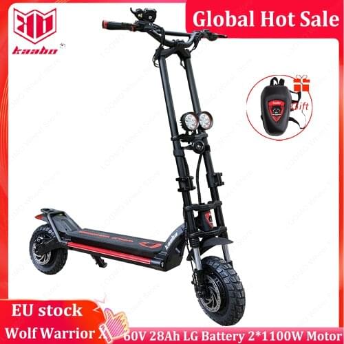 Original Kaabo Wolf Warrior X 10inch 60V 28AH LG Battery Top speed 70km/h Electric Scooter with Hydraulic shock absorption