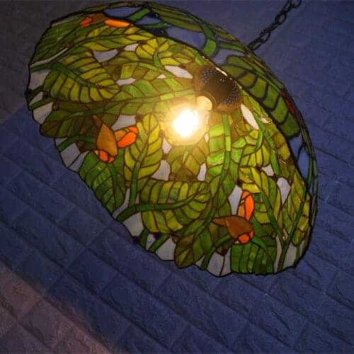 European Porch Balcony Creative Retro Tiffany Stained Glass Living Room Bedroom Bedside Hotel Restaurant Chandelier industrial