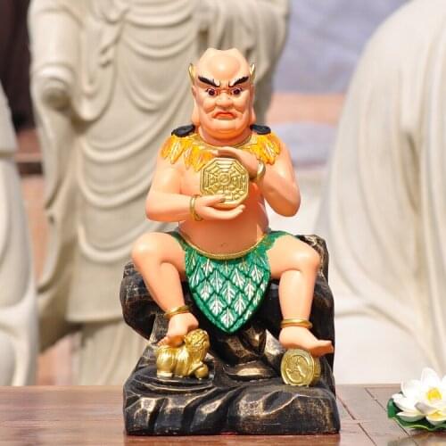 38CM large Asia Yin Yang Eight Diagrams Ancestor PAN GU DADI God BUDDHA figure HOME Exorcism safety protection FENG SHUI statue