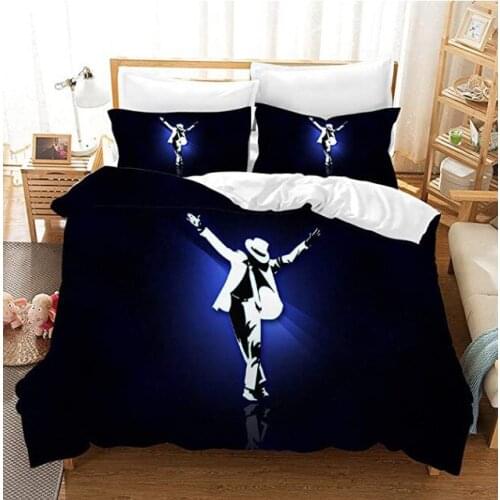 Twin Full Queen King Size Bedding Set Michael Jackson 3D Printed Duvet Cover Set Comfortable Bed Linens for Young Boys and Girls