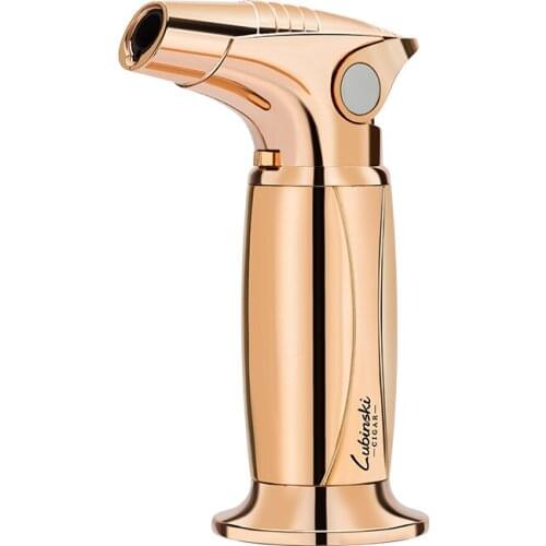 LUBINSKI Metal Torch Jet Refillable Flame Cigar Cigarette Tobacco Lighter Windproof Smoking Tool With Gift Box