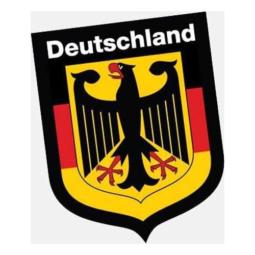 Lovely German Shield Deutschland Flag KK Car Sticker Waterproof Reflective Laser Fashion Decal Pvc 10.5CM X 8.4CM