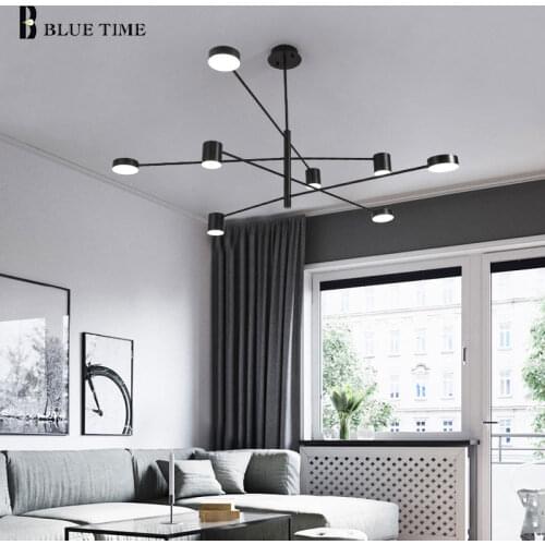 Minimalist Modern LED Chandelier For Living Room Dining Room Parlor Hanging Lamp Gold Black Ceiling Chandelier Indoor Lighting