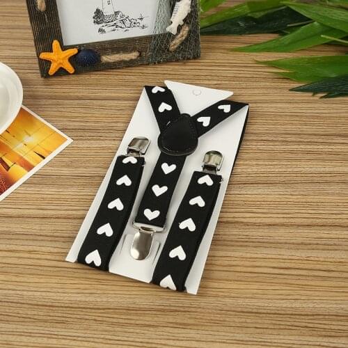 Mens Womens Unisex Costume Y-shape Heart Print Combo Trousers Pants Y-Back Clip-on Adjustable Elastic Braces Suspenders YHH0067