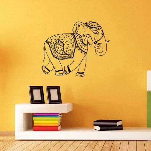 Wall Mural Indian Elephant Ganesha Pattern Vinyl Wall Sticker Removable Wall Decals For Home Art Decoration Y-510