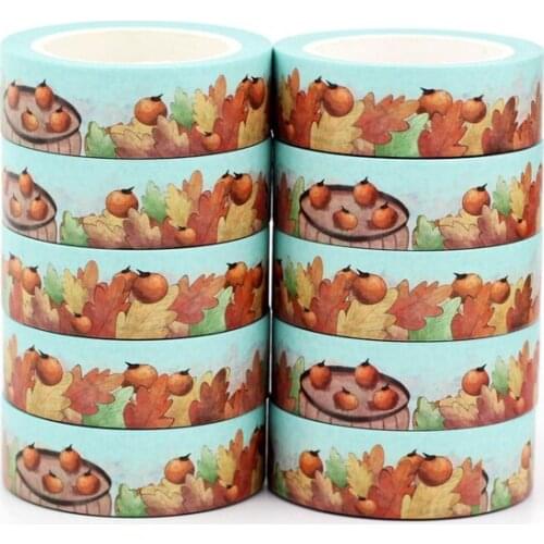 NEW 10pcs/Lot Decorative Persimmon Leaves Washi Tapes DIY Scrapbooking Planner Adhesive Masking Tape Cute Stationery