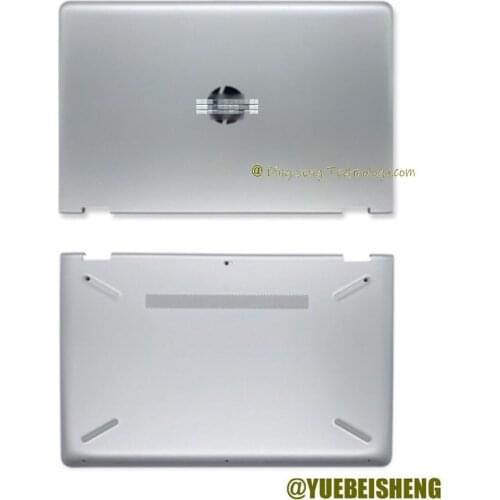 YUEBEISHENG New For HP Pavilion X360 15-BK 15-BR 15T-BR LCD Back Cover (for Non-touch) 924501-001 + Bottom Case Cover,Silver