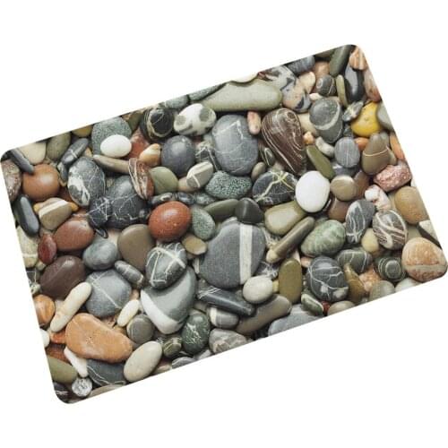 Rubber Stone Footprint Floor Mat Bathroom Kitchen Carpet House Doormats for Living Room Anti-Slip for entrance door