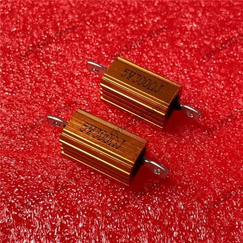 RX24-5W 300R 300RJ Power Metal Shell Case Gold Aluminium Case Wirewound Resistor 5W 300ohm 5% Automobile LED lamp resistors