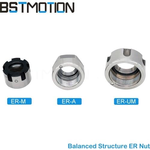 Balanced ER collet nuts ER8 ER11 ER16 ER20 ER25 ER32 ER40 ER50 A M UM Type collet nuts balanced locknut for high speed spindle