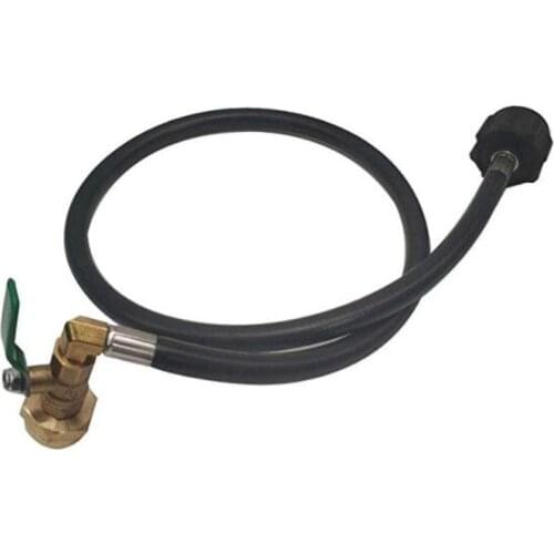 High Pressure Camping Grill QCC1 Type Propane Refill Hose 35.5” Long with 1LB Tank Bottle Adapter Connection with ON-Off Control