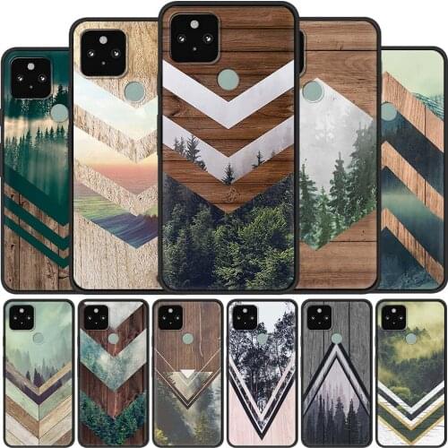 Forest Geometry Wood Nature Silicone Case for Google Pixel 4a 4G 4 XL Funda Pixel 5 Soft Smart Phone Coque Soft TPU Back Cover