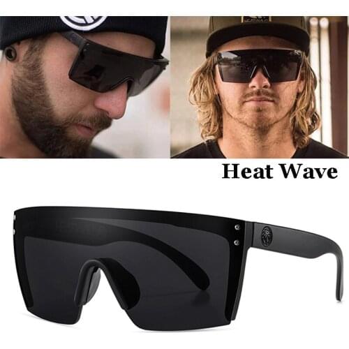 2021 New Heat Wave Sunglasses Men/Women Brand Design Conjoined Lens Square Sun Glasses For Male UV400 Oculos With Original Box