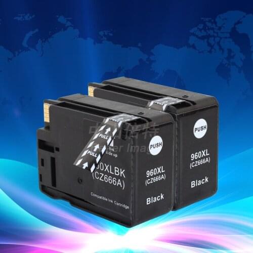 INK WAY Wholesale,2 Pack Value Set for HP960XL BK CZ666A compatible inkjet cartridges with chips for HP OfficeJet Pro 3610 3620