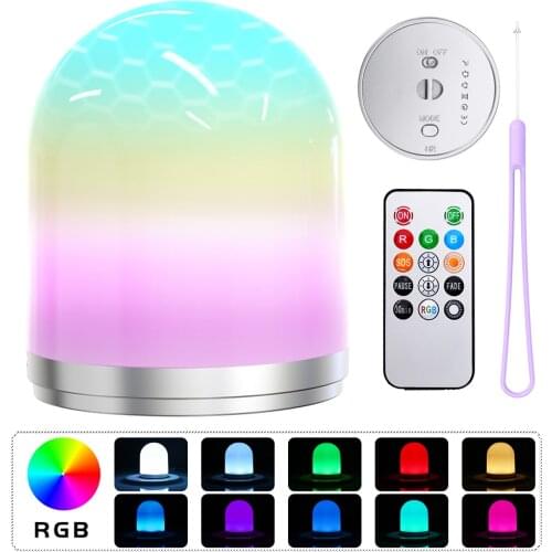 BORUiT LED Night Light RGB Color Dimmable Atmosphere Lamp with Romote Control Bedside Coffee Outdoor Lighting