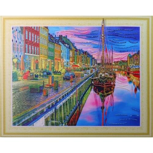 High Quality Special Shape Diamond Painting Cat Partial Diamond Embroidery landscape Rhinestone Picture Diamond Mosaic 40x50