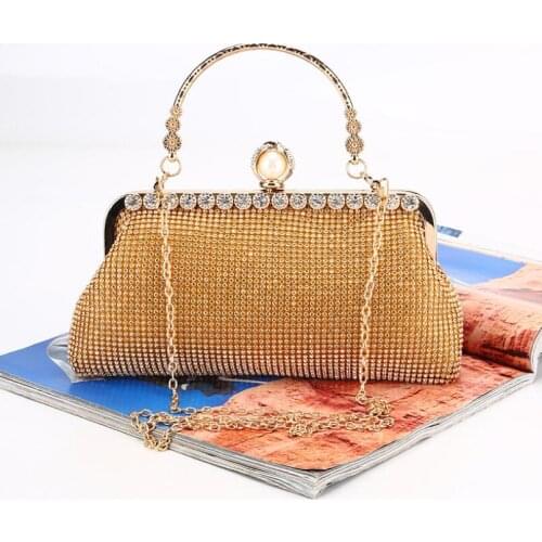 High-end Luxury Ladies Bags Rhinestone Dinner Bag New Handmade Diamond Female Banquet Bag Hand-in-Hand Evening Bag Clutch Bag