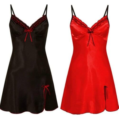 Women sexy exotic apparel Lingerie Hot Erotic Costumes Underwear Babydoll Porn nightwear Sex Satin skirt dress Pajamas plus size