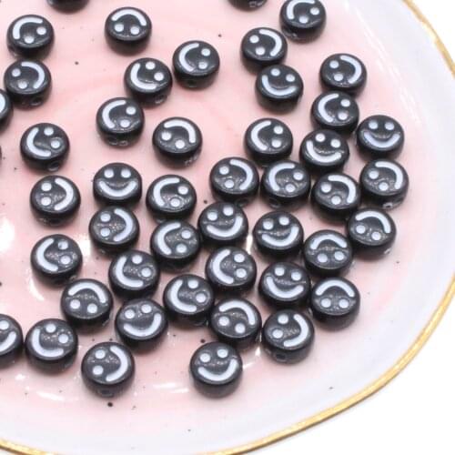 100pcs 4x7mm Smile Acrylic Beads DIY Bracelets Necklaces Earrings Jewelry Making