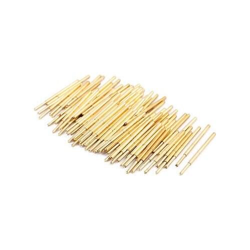 100pcs P160-Q1 1.4mm Dia 23.5mm Length Metal Spring Pressure Test Probe Needle