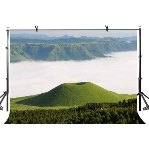 7x5ft Aso-san Backdrop Beautiful Aso-san Natural Scenery Photography Background and Studio Photography Backdrop Props