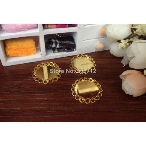Free shipping!!! 100pcs 25mm Lace Bezel Cup Cabochon Mountings Pendant Trays