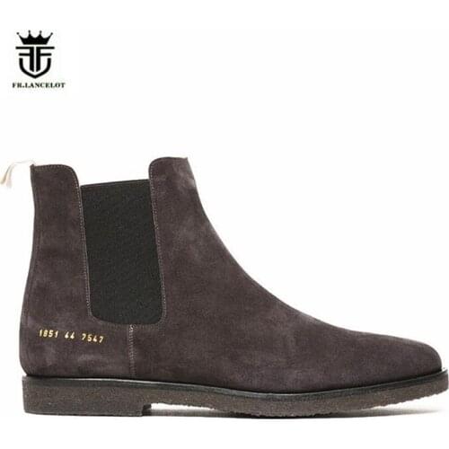 High End Customized Quality kanye west genuine leather Chelsea Men Boots Platform Mens Thick Bottom fashion live plus size boots
