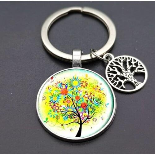 Natures Tree of Life Cartoon Keychain Alloy Pendant