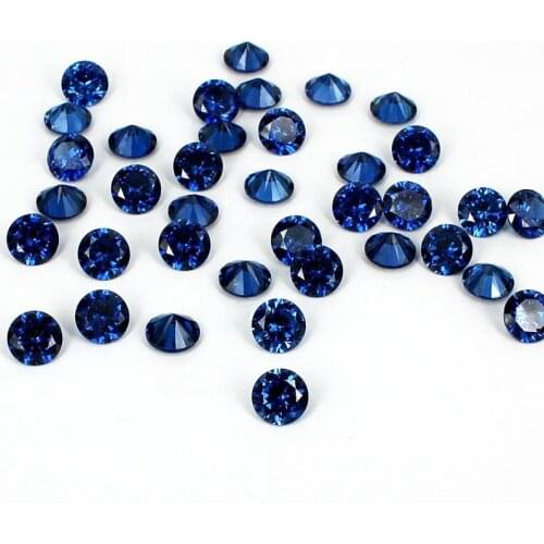 New Arrive Sapphire 4-18mm Round Shape Brilliant Cubic Zirconia Stones Cubic Zirconia Beads For Jewelry Diy High Quality