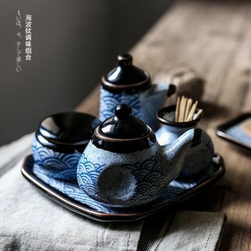 Household kitchen supplies salt shaker/Ceramics seasoning jar olive oil bottle sugar bowl kitchen seasoning tools