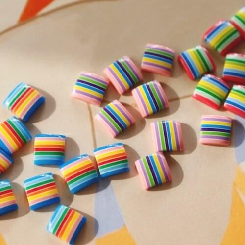 Childlike color contrast stripe resin patch retro earrings diy hand-made accessories jewelry material popular Banmaru