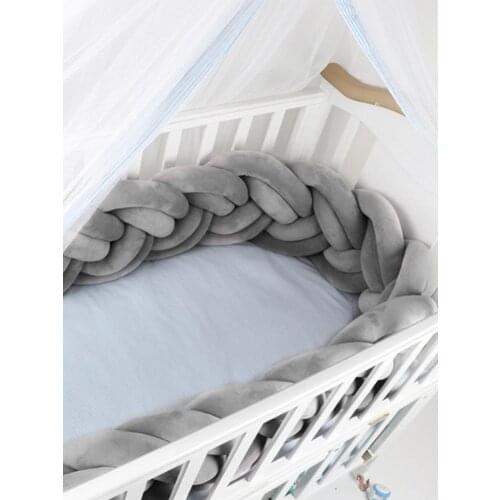 Baby Bumper Bed Braid Knot Pillow Cushion Bumper For Infant Bebe Crib Protector Cot Bumper Room Decor