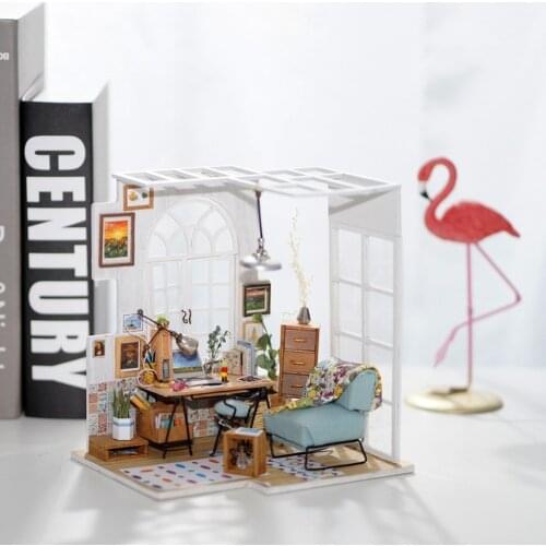 DIY Soho Time with Furnitures Children Adult Miniature Wooden Doll House Model Building Kits Dollhouse Toy Gift DGM01