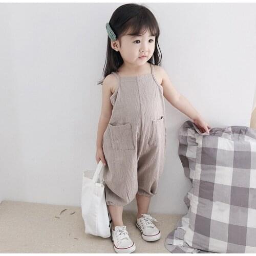 Baby Girls Boys Fashionable Lovely condole jumpsuits Playsuit Romper Cotton Solid Overalls Kids Clothes Outfits MCT039