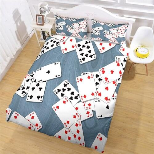 Home Textile Personality Poker Duvet Cover Universe Starry Bedding and Pillowcase King Size Single Double Bedroom Bed Cover