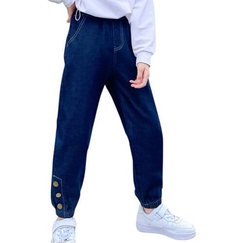 Girls Jeans Solid Color Childrens Jeans For Girl Spring Autumn Kids Jeans Teenage Childrens Clothes 6 8 10 12 14