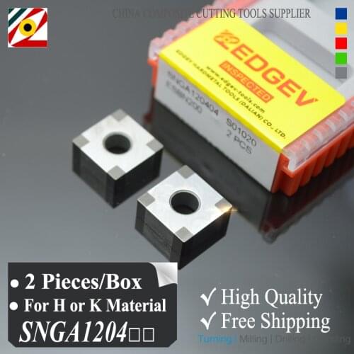 EDGEV 2 Pieces Cubic Boron Nitride CBN Insert SNGA120404 SNGA120408 or SNGA431 SNMG432 For Cutting Hardened Steel or Cast iron