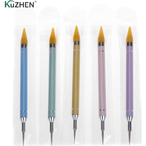 Crystal Beads Dual-ended Nail Dotting Pen Handle Rhinestone Studs Picker Wax Pencil Manicure Nail Art Tools