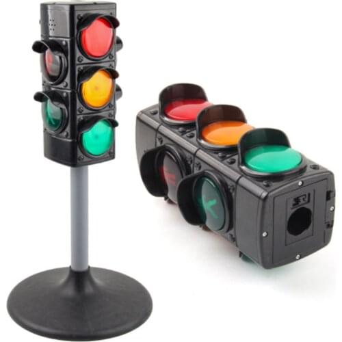 Simulated Two-Sided Traffic Lights Road Sign Lamp Crosswalk Signals with Base Early Learning Toys