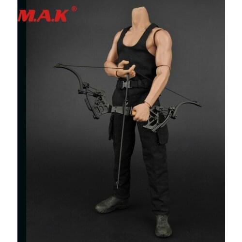 New 1/6 Male Black Vest & Combat Pants 1:6 Scale Bow Arrow Set+Knife Toys ZYTOYS ZY16-12 Clothes Fit 12'' Female Body Figure