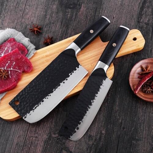 XYj Forged Nakiri Knife Vegetable Cleaver Chopping Stainless Steel Thick Blade Wood Handle Restaurant Kitchen Cook Knives