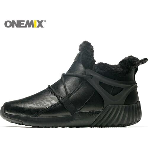 ONEMIX New Winter Mens Boots Warm Wool Sneakers Outdoor Unisex Athletic Sport Shoes Comfortable Running for women Shoes Sales