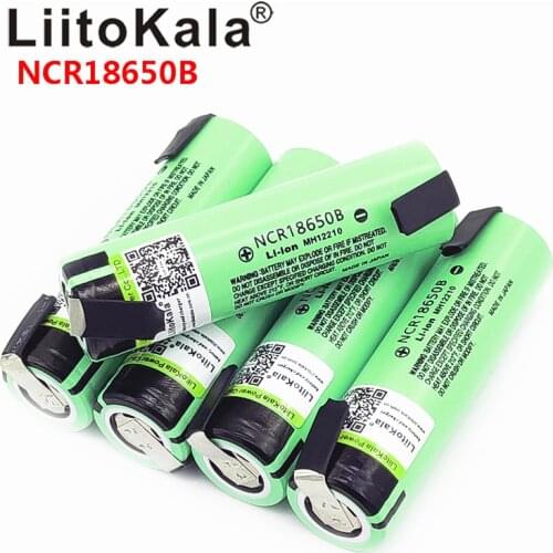 Hot Liitokala new original NCR18650B 3.7V 18650 3400mAh 18650 rechargeable lithium battery + DIY nickel piece