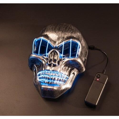 066C Halloween Mask Mens Womens Glowing Skull Mask Halloween Party Cosplay Costume Accessories Scary Death Mask Party Favor