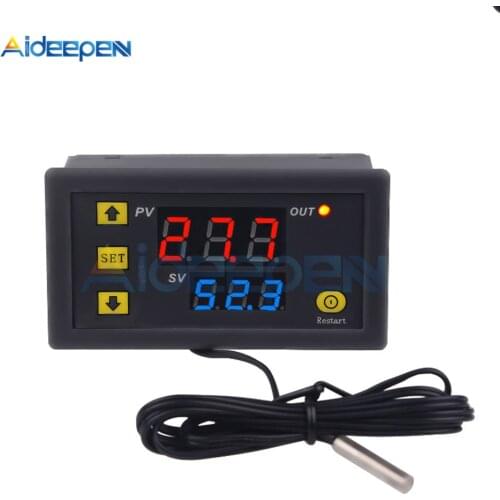 W3230 Mini Digital Temperature Controller 12V 24V 220V Thermostat Regulator Heating Cooling Control Thermoregulator With Sensor