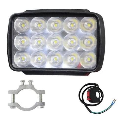 Motorcycle Headlight 12V Motorbike Spot Head Light 8 12 16 led Scooter ATV Moto Headlamp 24V Motor auxiliary driving Work light