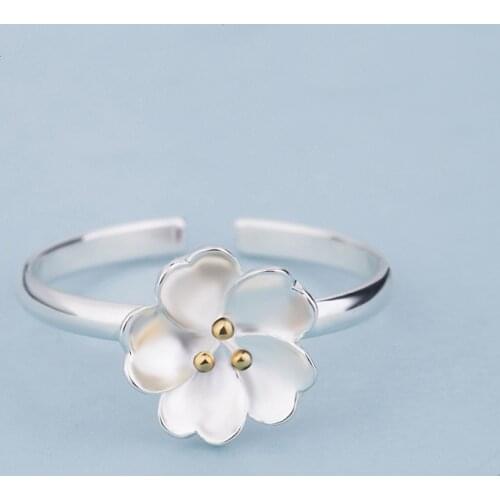 New Charming Cheery Flower Finger Ring for Women Vintage Boho Knuckle Party Rings Gothic Punk Jewelry Gifts for Girls