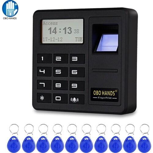 OBO Hands Biometric Fingerprint Access Control Keypad RFID Card Programmer for Door Lock Control System 125KHz / 13.56MHz Reader